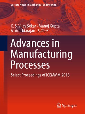 cover image of Advances in Manufacturing Processes